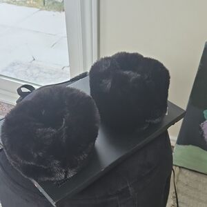 Black Faux Fur Cuffs